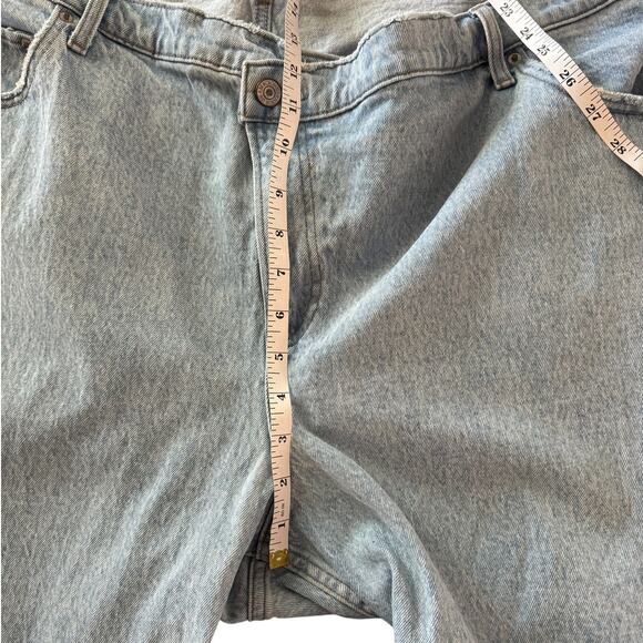 Abercrombie 90s Straight Ultra High Rise Cross Front Raw Hem Light Wash 36 22 S - Picture 8 of 10